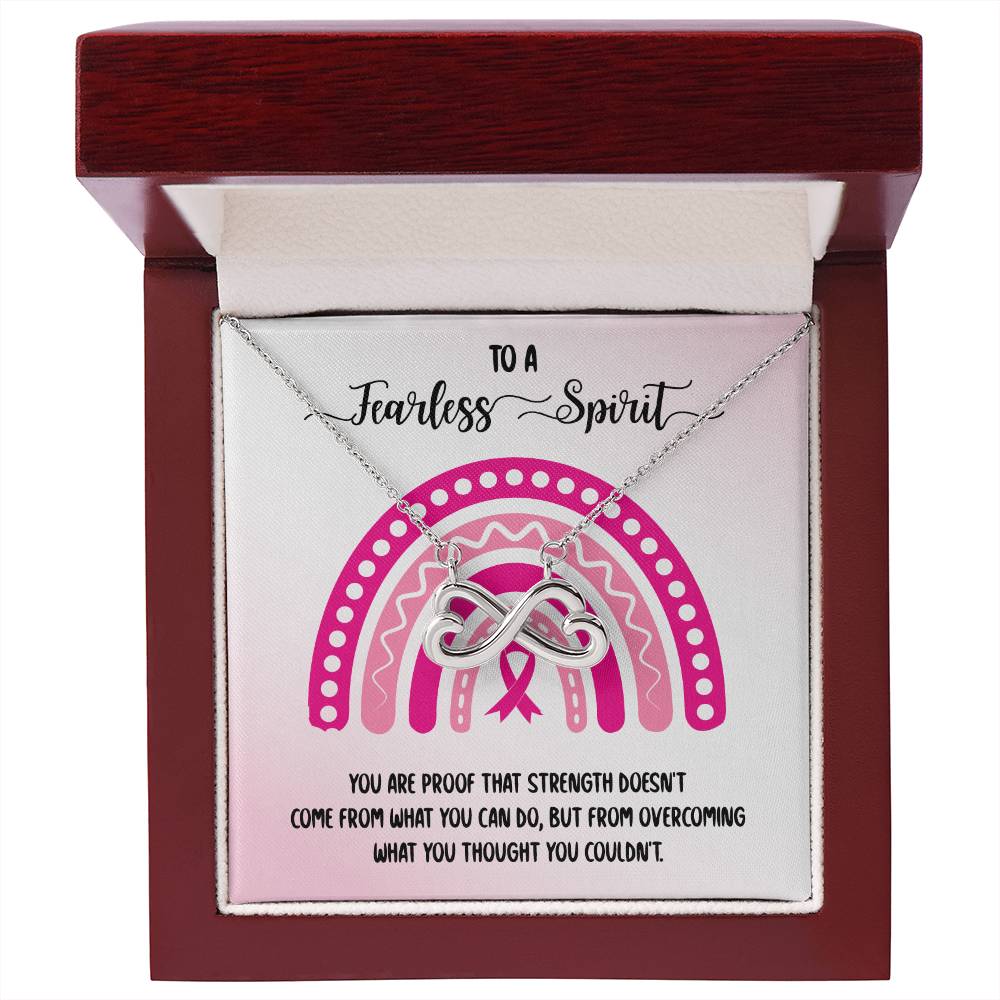 To a Fearless Spirit - Breast Cancer Awareness Endless Love Necklace