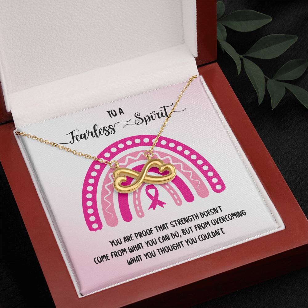 To a Fearless Spirit - Breast Cancer Awareness Endless Love Necklace