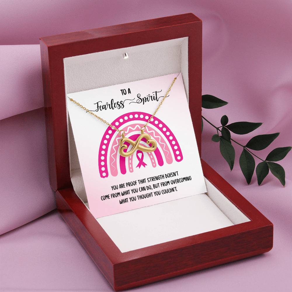 To a Fearless Spirit - Breast Cancer Awareness Endless Love Necklace