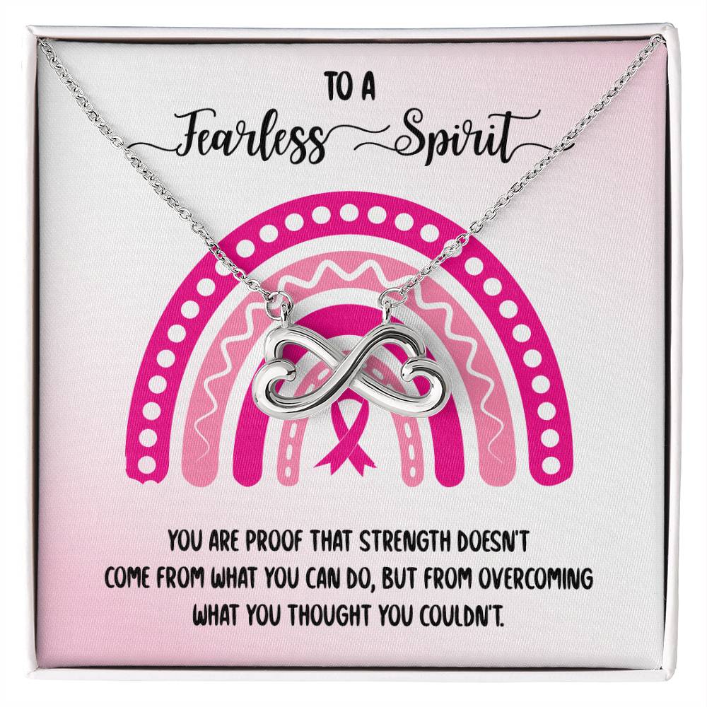 To a Fearless Spirit - Breast Cancer Awareness Endless Love Necklace