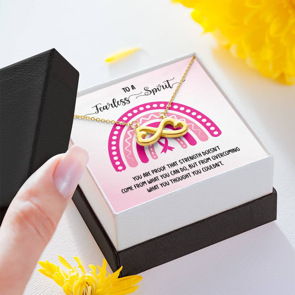 To a Fearless Spirit - Breast Cancer Awareness Endless Love Necklace