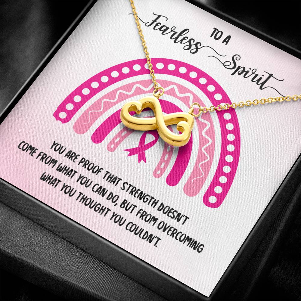 To a Fearless Spirit - Breast Cancer Awareness Endless Love Necklace