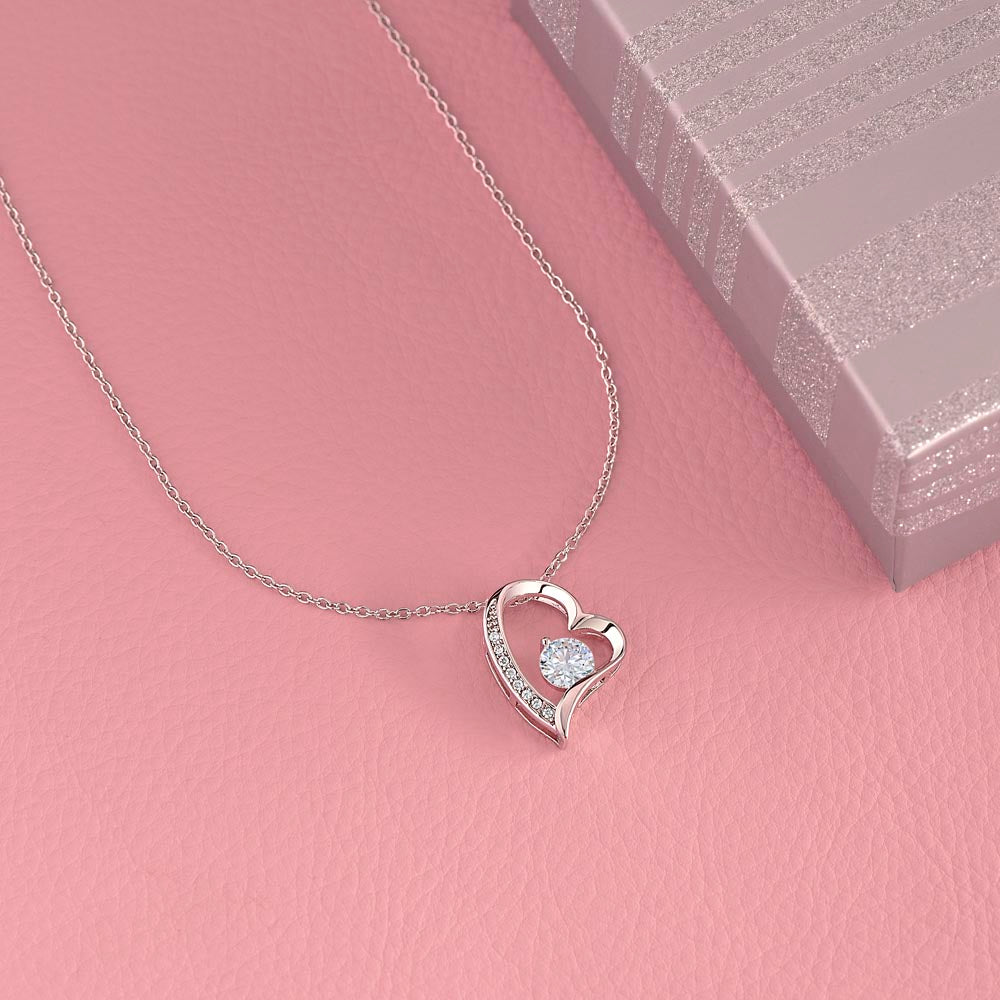 You Faced the Darkness and Became a Light for Others - Breast Cancer Awareness Forever Love Necklace